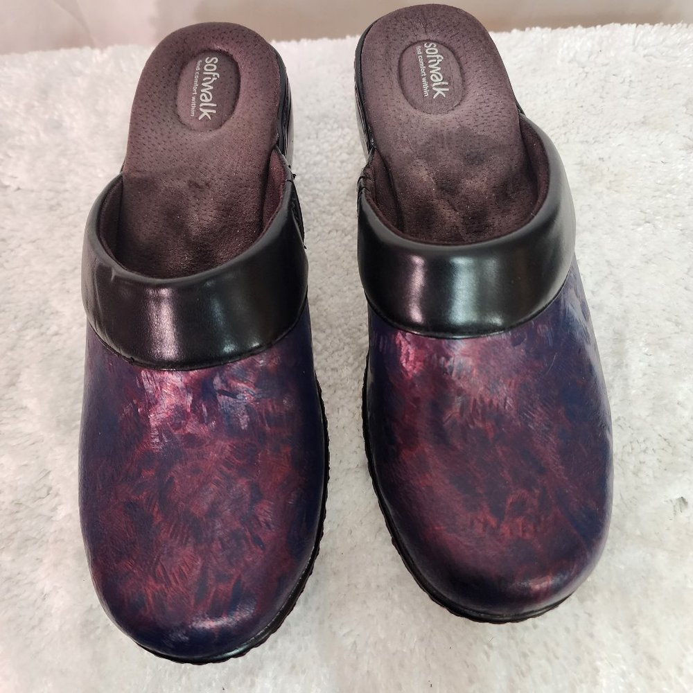 Softwalk Murietta Womens Clogs Mules Size 7.5M Style #86015-032 Burgundy